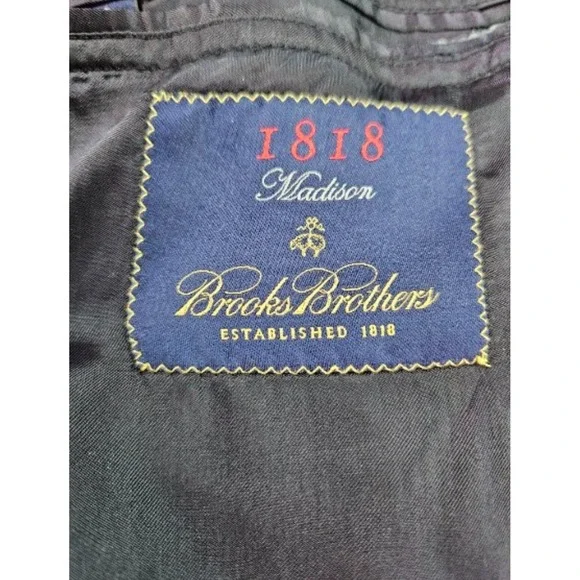 Brooks Brothers Suit Jacket 42 R Navy Wool Striped Loro Piana Italy Luxury Sport
